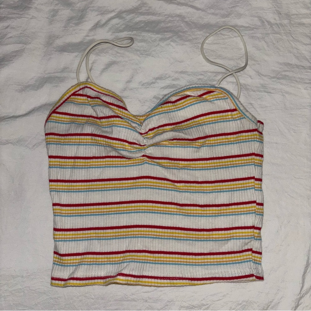 Pacsun Striped ribbed crop top
